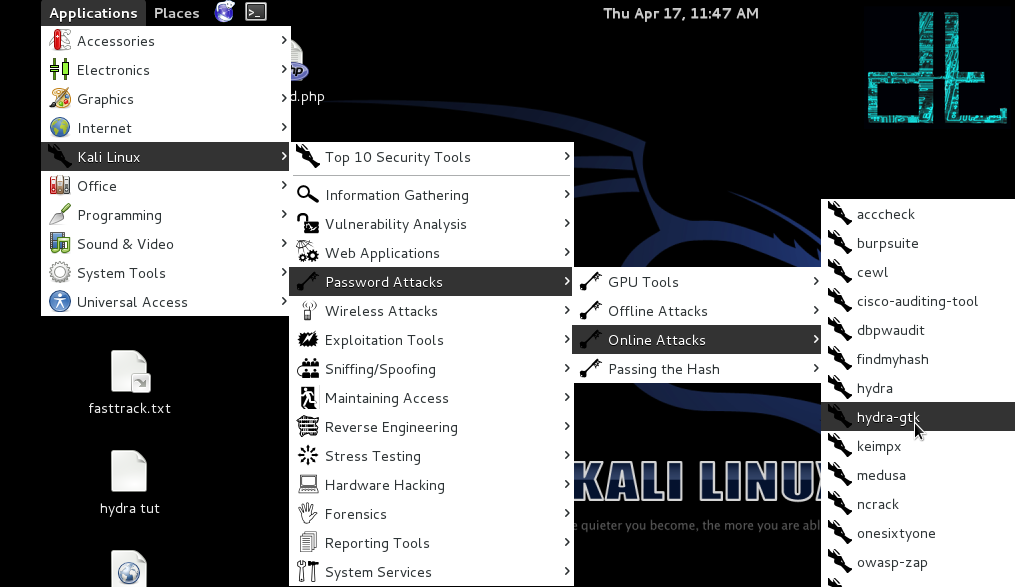 kali linux dictionary attack file